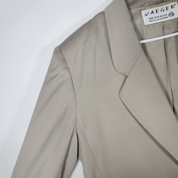 JAEGER Vintage Neutral Tan Wool Blend Blazer Jacket 10 - Picture 4 of 10